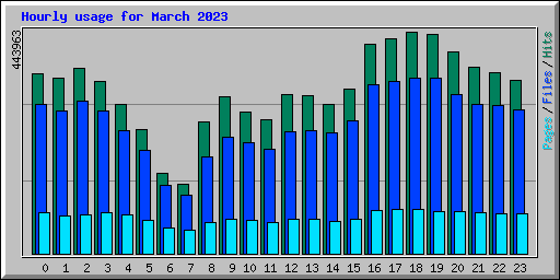 Hourly usage for March 2023